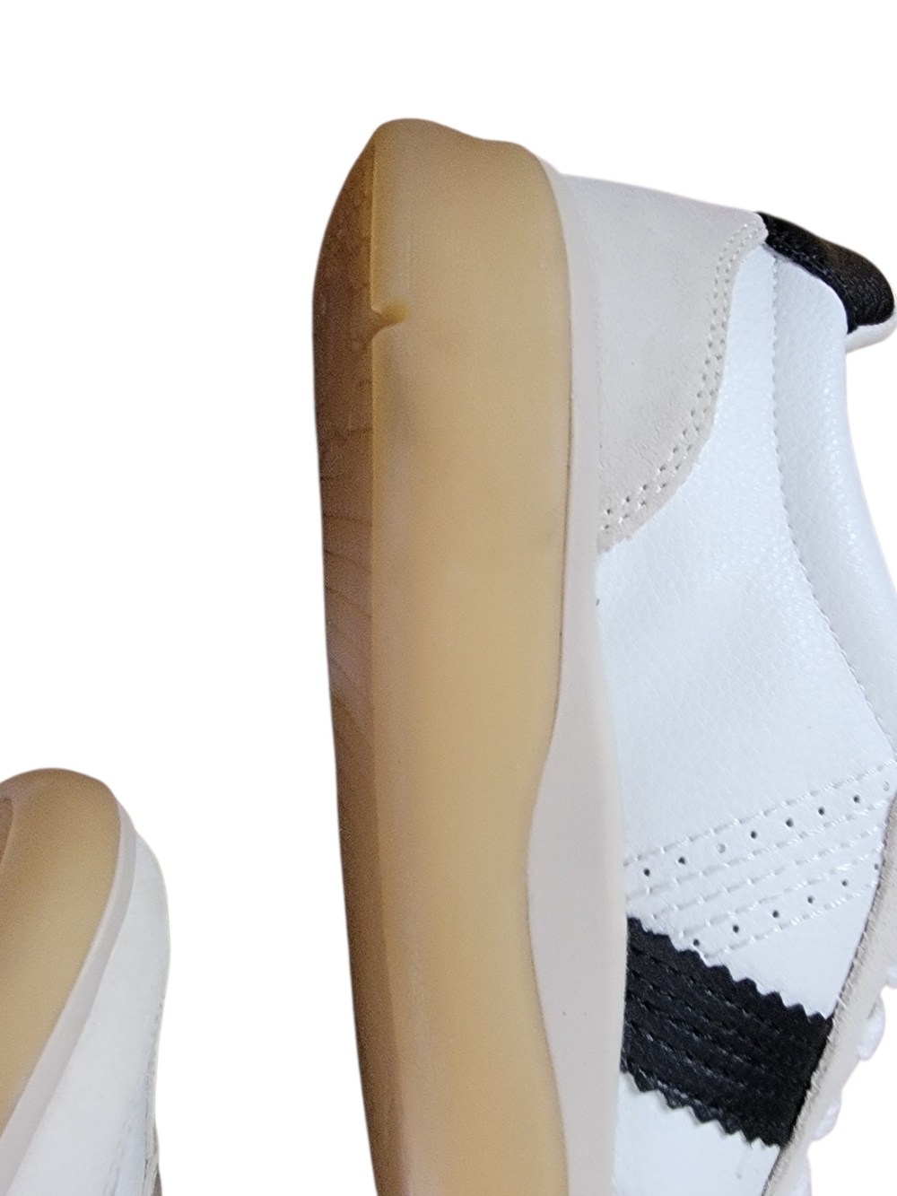 Vionic City Walk White Leather Athletic Sneaker with Black Stripe and Gum Sole - Picture 8 of 11